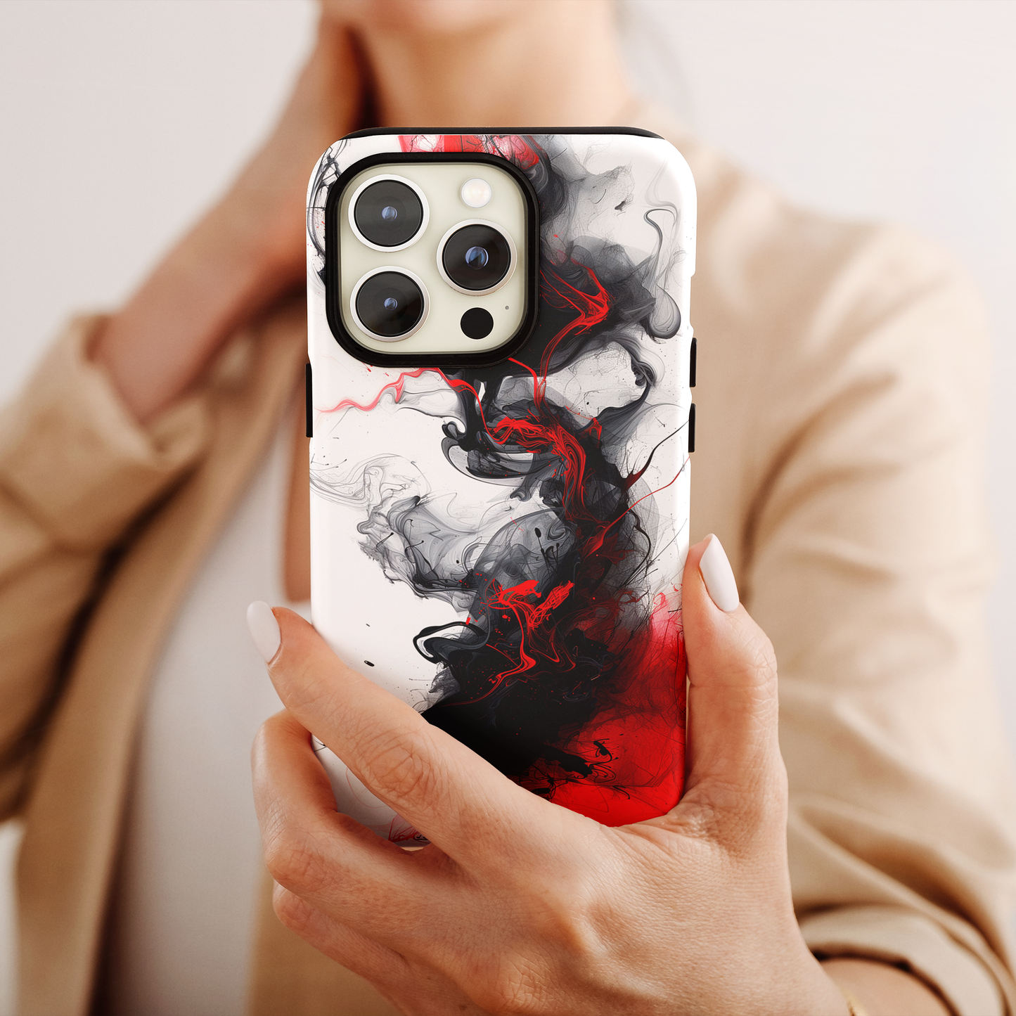 Scarlet Shadows (iPhone Case 11-15)Elevate your iPhone experience with RIMA's Tough Phone Case, designed for iPhone 11 to 15 include modles pro and max. Double-layer defense and premium materials provRimaGallery