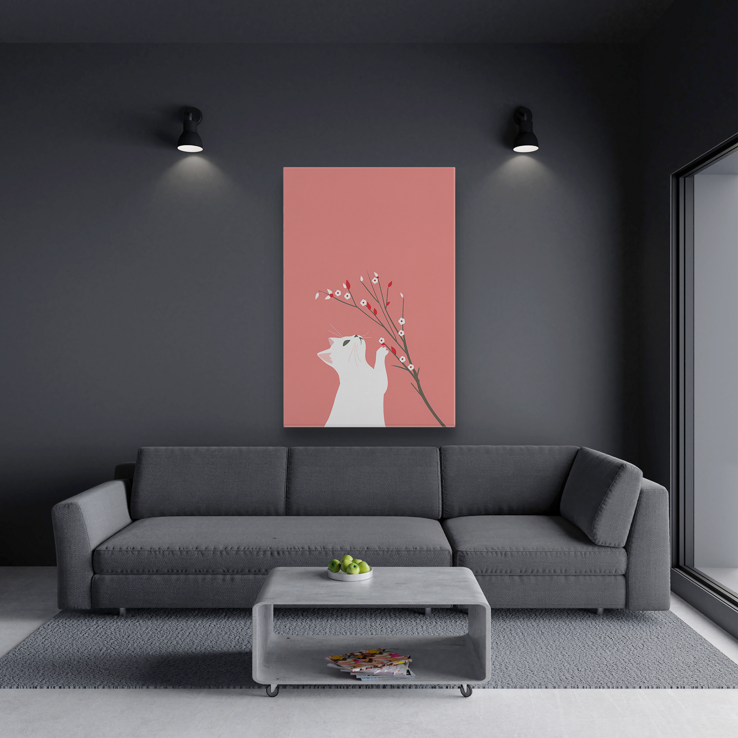 Floral Feline (Canvas)Playful cat interacting with delicate flowers on a coral on canvas prints. Shop now for innovative products designed to enhance your digital lifestyle. Fast shippingRimaGallery