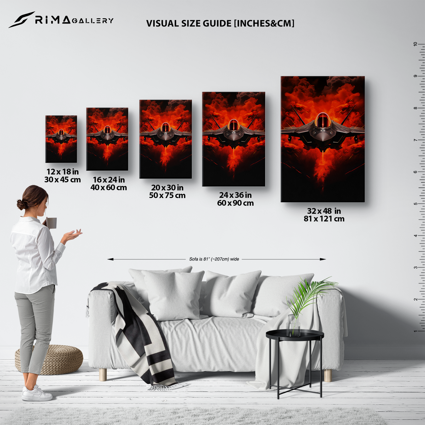 Jet Fighter (Canvas)Jet Fighter (Canvas  Matte finish, stretched, with a depth of 1.25 inches) Elevate your décor with RimaGallery’s responsibly made art canvases. Our eco-friendly mateRimaGallery