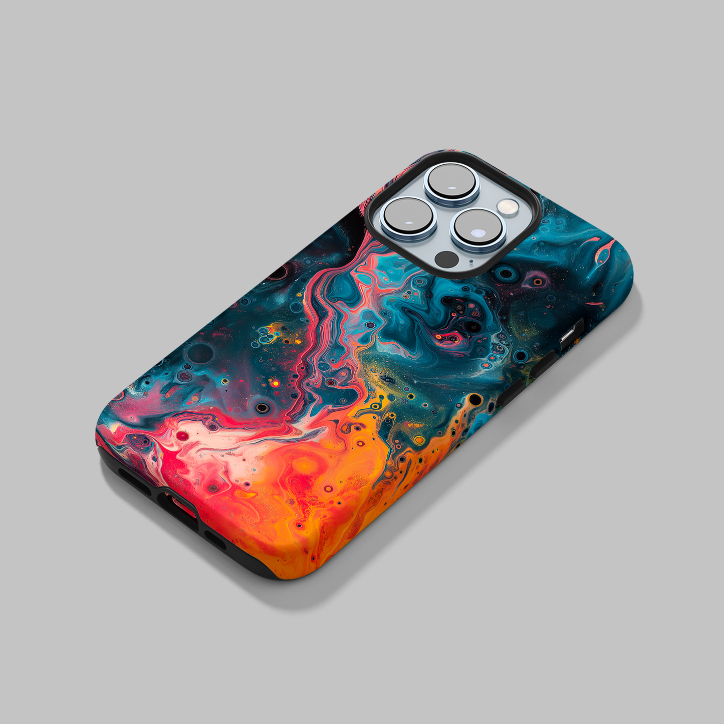 Galactic Swirl (iPhone Case 11-15)Elevate your iPhone's protection and style with RimaGallery's Psychedelic swirls of galaxy colors on a protective phone case On case, featuring dual-layer defense anRimaGallery