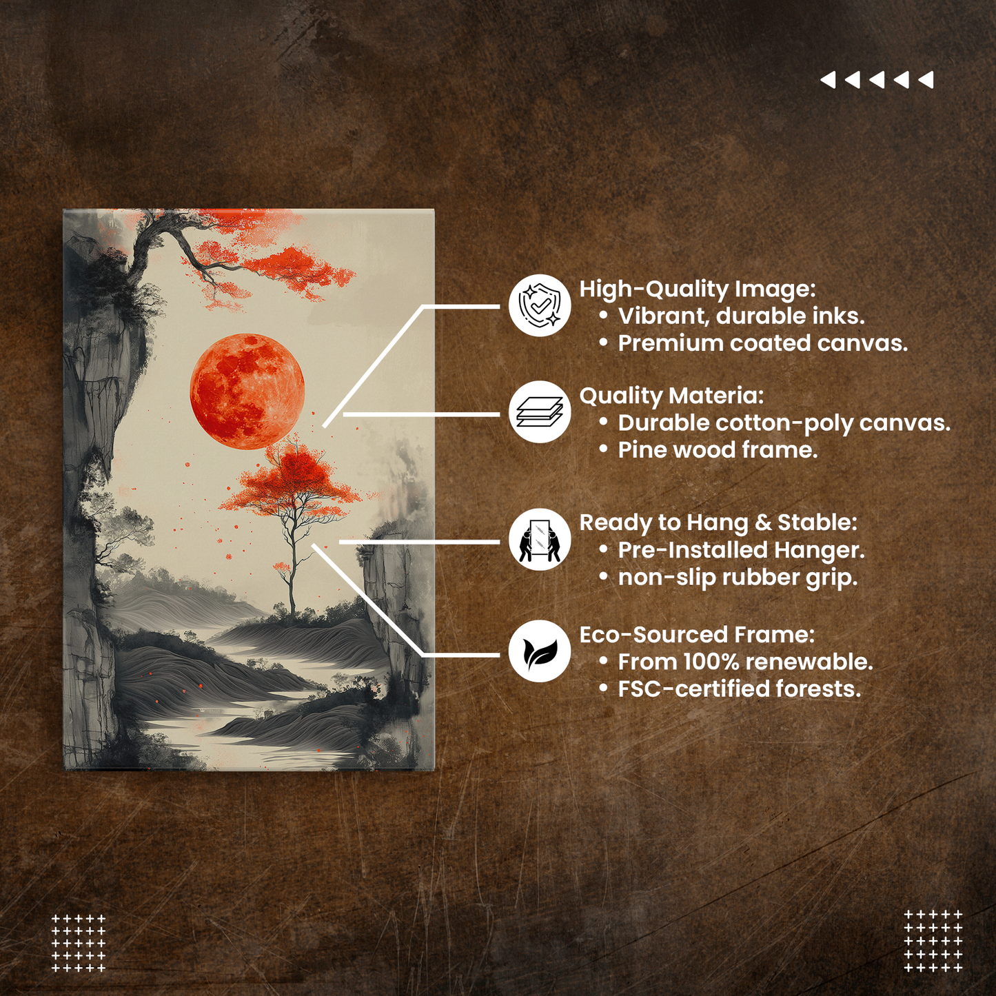 Scarlet Moonrise (Canvas)Ethereal landscape with a vivid red moon canvas print. Shop now for innovative products designed to enhance your digital lifestyle. Fast shipping!RimaGallery