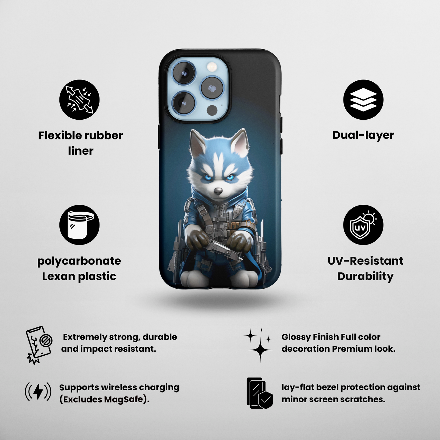 Canine Commando (iPhone Case 11-15)Upgrade Your iPhone with RIMA's Tough Case: Combining sleek style and unmatched protection for iPhone 11-15 models. Durable, fashionable, and eco-friendly. Shop now RimaGallery