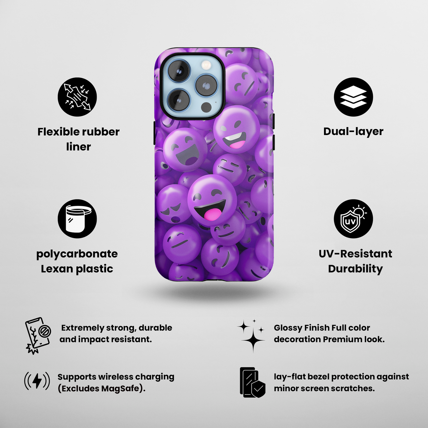 Smiley Purple (iPhone Case 11-16)