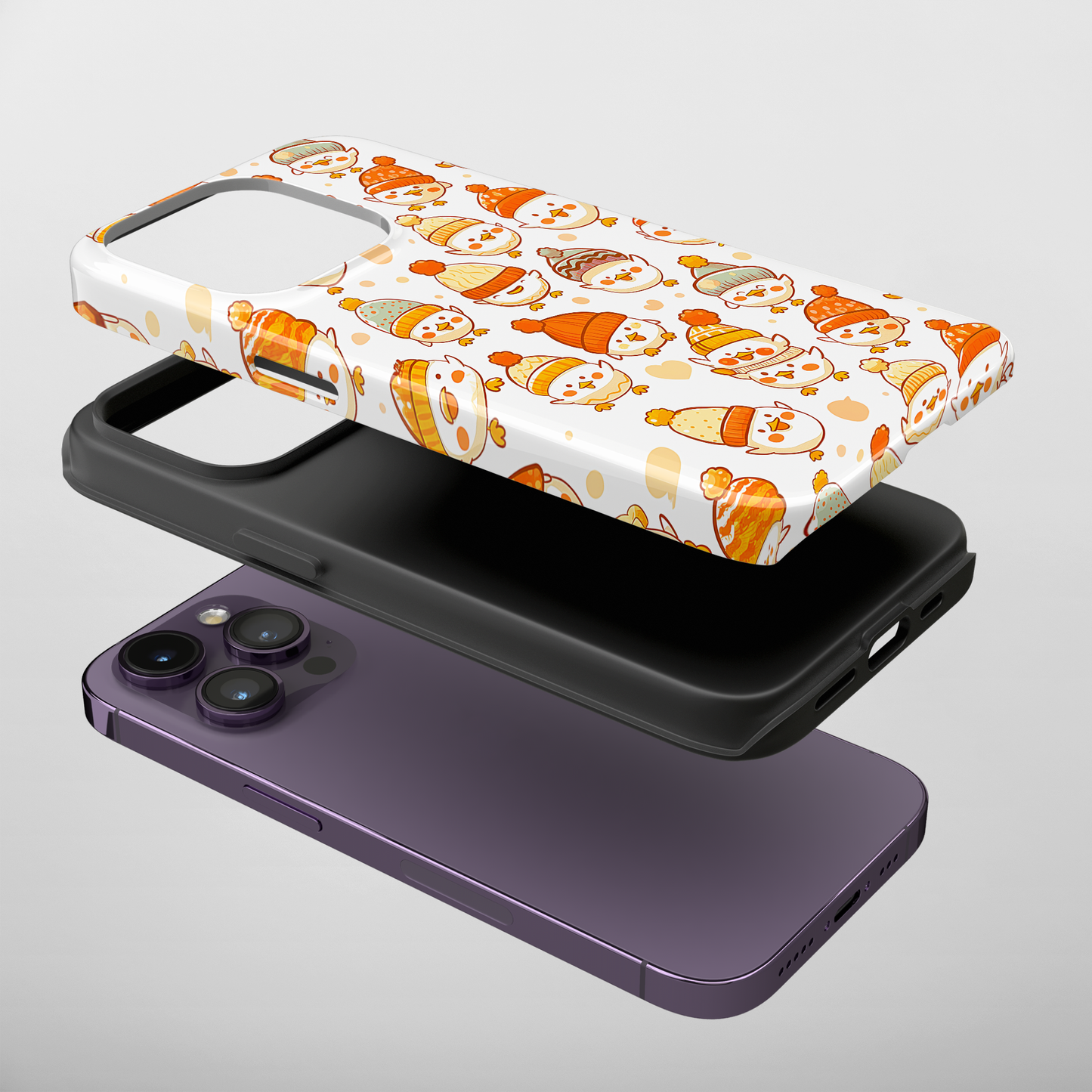Snowy Snuggles (iPhone Case 11-15)Elevate your iPhone's protection and style with RimaGallery's Adorable snowmen in winter attire patterned On case, featuring dual-layer defense and a sleek, glossy fRimaGallery