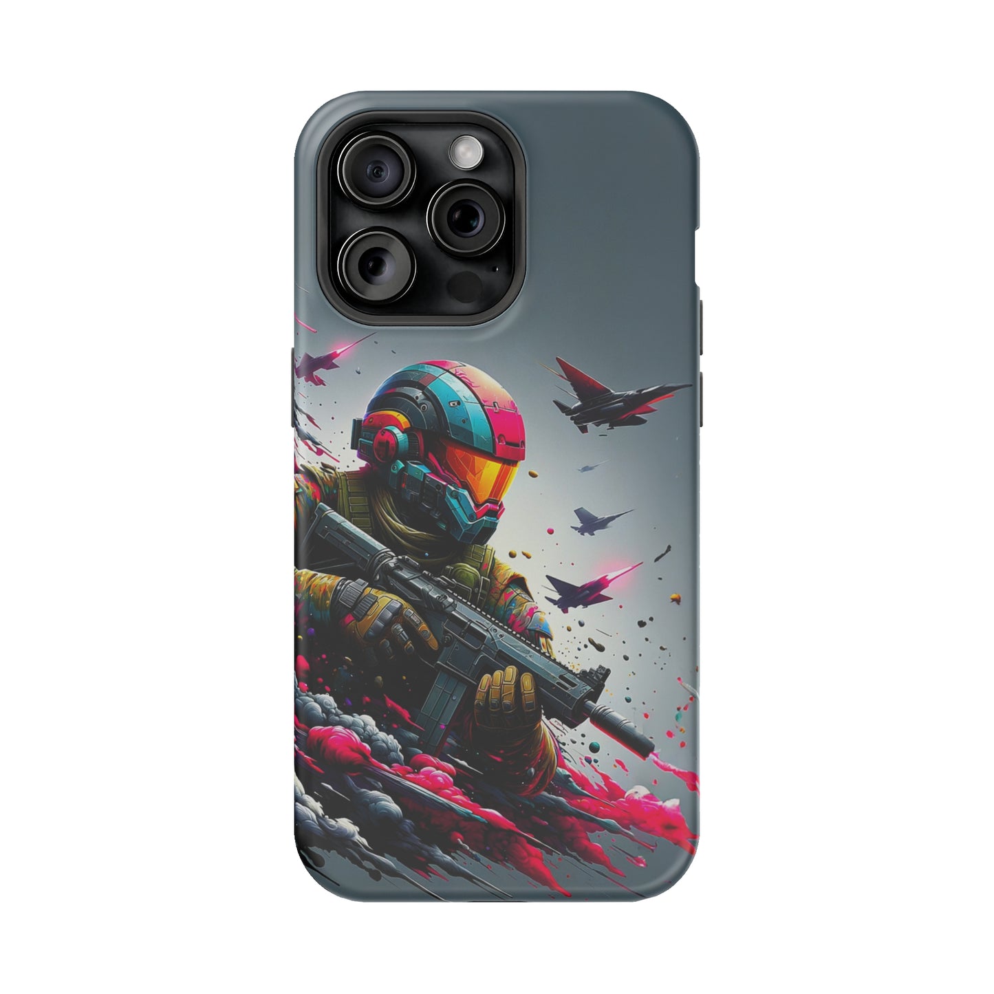 Spectrum Soldier (iPhone MagSafe Case)Spectrum Soldier MagSafe Durable Case: Style Meets Protection 📱✨
Upgrade your device with Rima Gallery's Spectrum Soldier MagSafe Durable Case. This case isn’t justRimaGallery