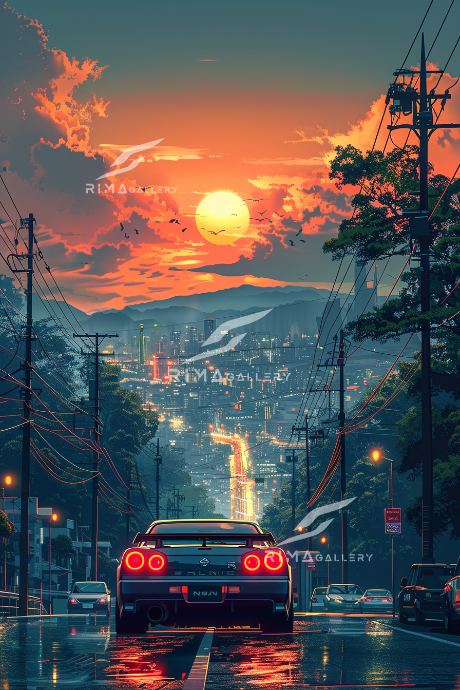 Neon Sunset Drive: Urban Dreamscape Aesthetic