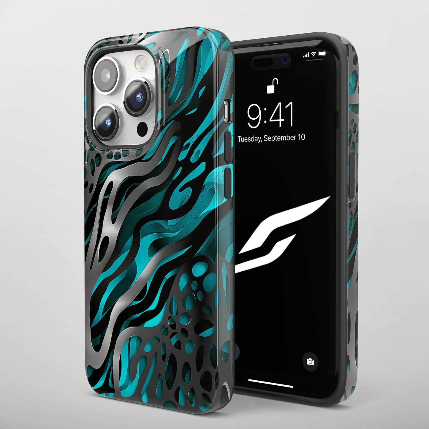 Teal Textures (iPhone Case 11-16)