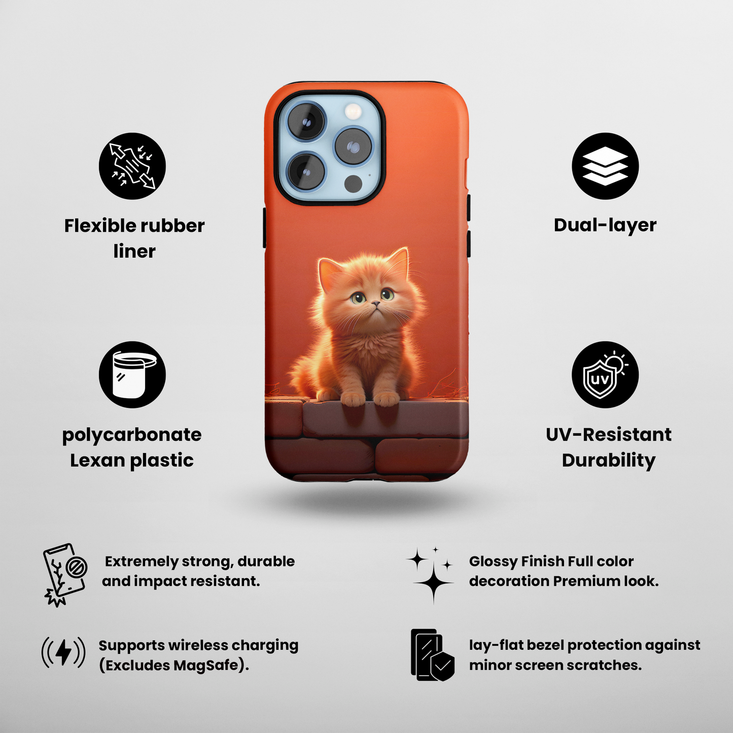 Cat Sitting On a Wall (iPhone Case 11-15)