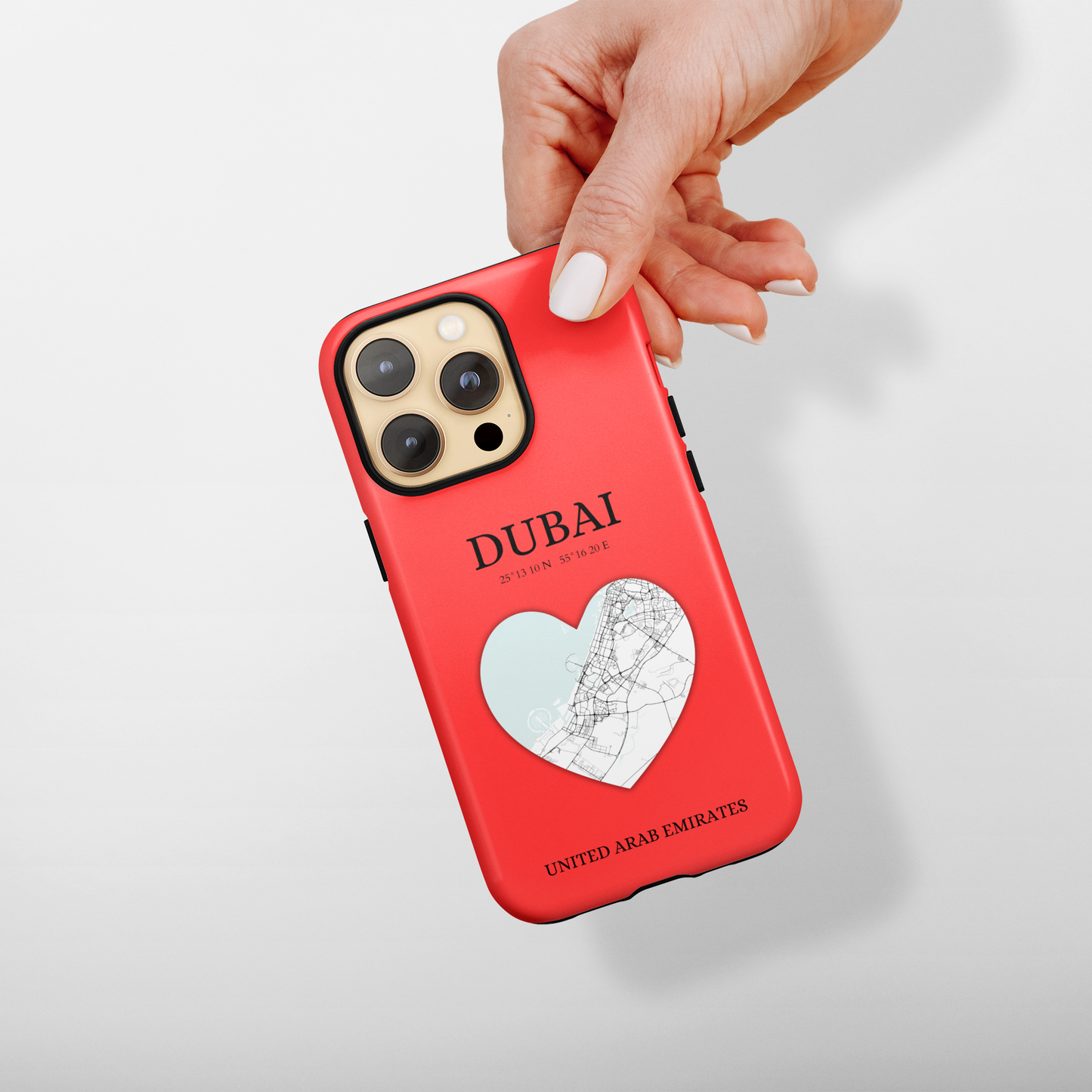 Dubai Heartbeat - Red (iPhone Case 11-15)Capture the essence of Dubai with RimaGallery's Heartbeat Red iPhone case, blending durable protection and unique design. Perfect for iPhone 11-15 models. Free shippRimaGallery