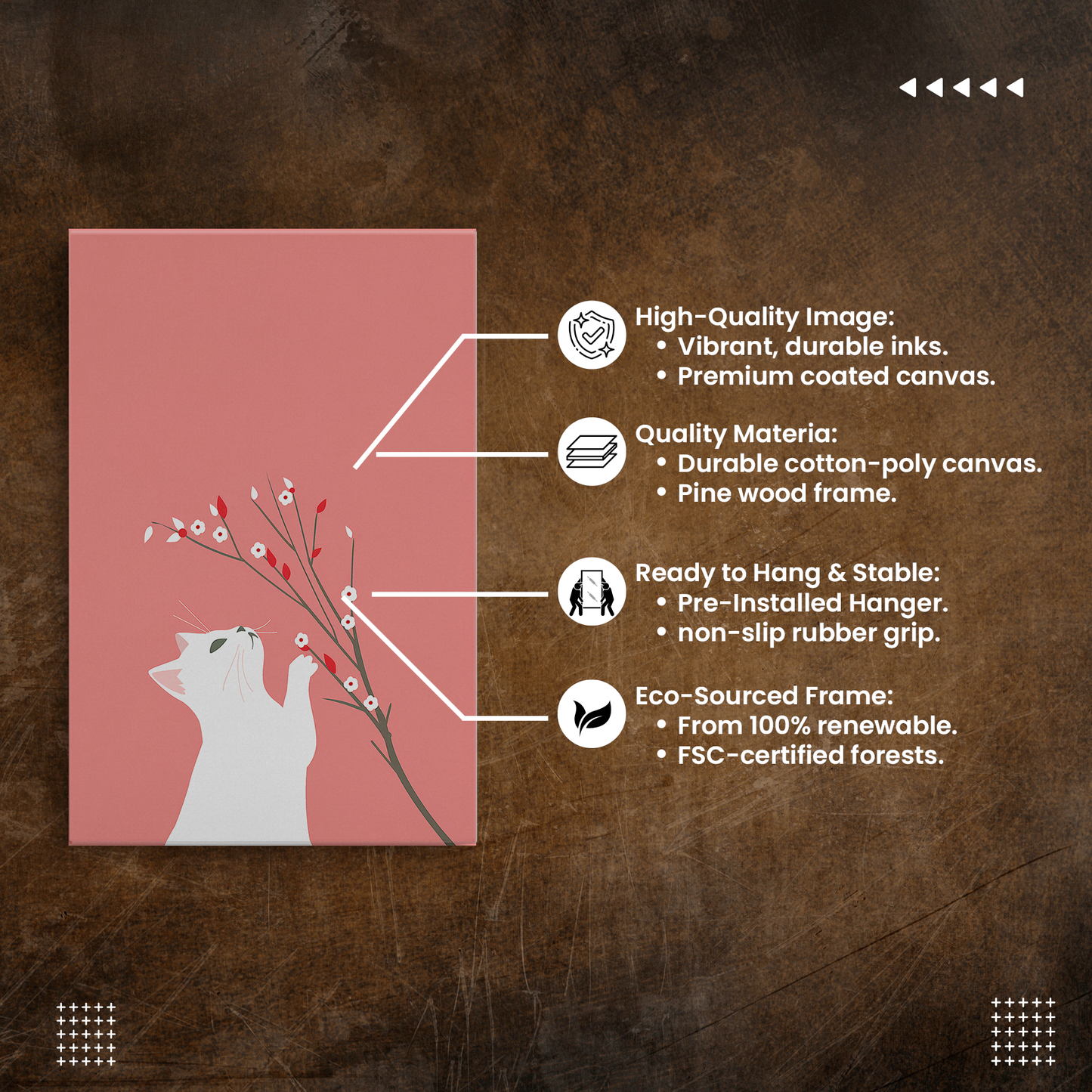Floral Feline (Canvas)Playful cat interacting with delicate flowers on a coral on canvas prints. Shop now for innovative products designed to enhance your digital lifestyle. Fast shippingRimaGallery