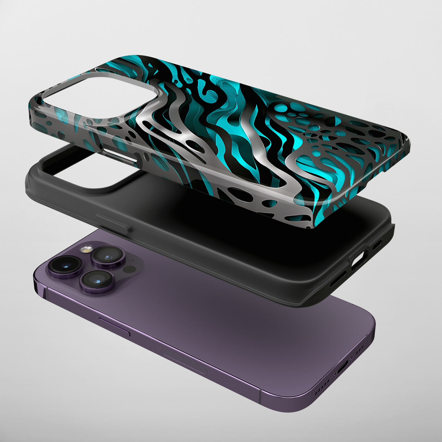 Teal Textures (iPhone Case 11-16)