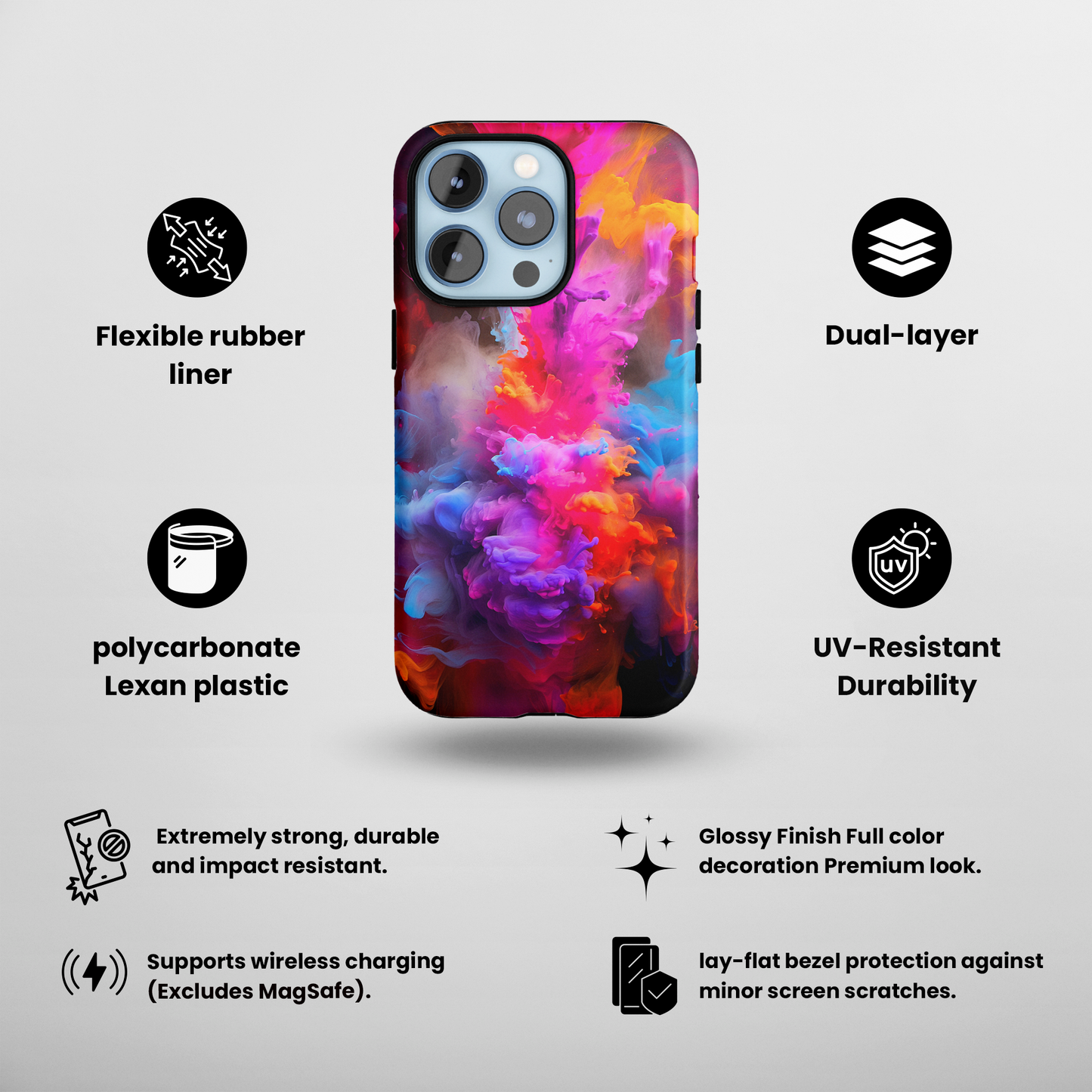 Vivid Eruption (iPhone Case 11-15)RIMA Tough Phone Case: Unmatched Style & Protection for iPhone 11, 12, 13, 14, & 15 🛡️📱
Product Description:
Discover the RIMA Tough Phone Case, exclusivelRimaGallery
