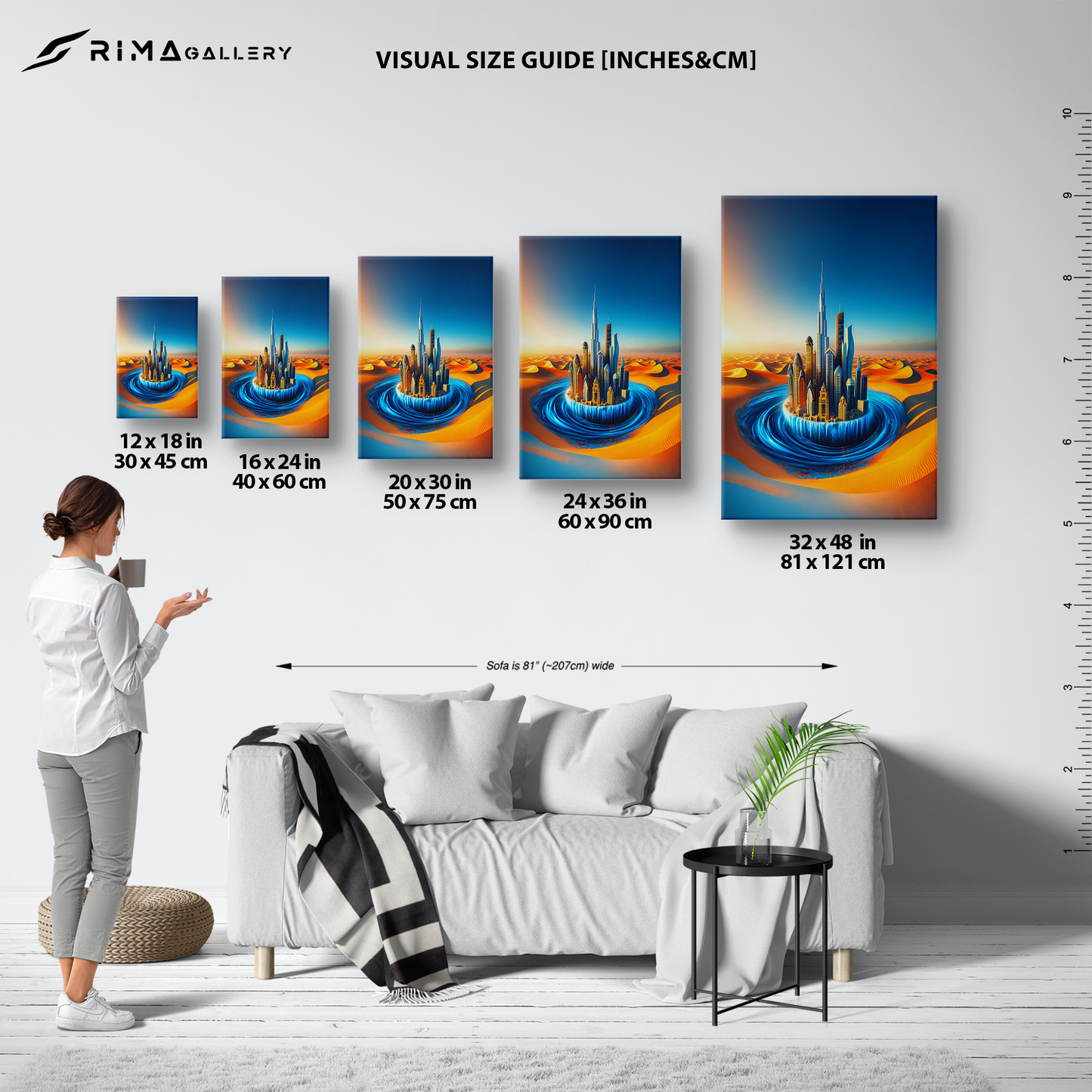 Aqua Metropolis (Canvas)Aqua Metropolis (Canvas  Matte finish, stretched, with a depth of 1.25 inches) Elevate your décor with RimaGallery’s responsibly made art canvases. Our eco-friendly RimaGallery