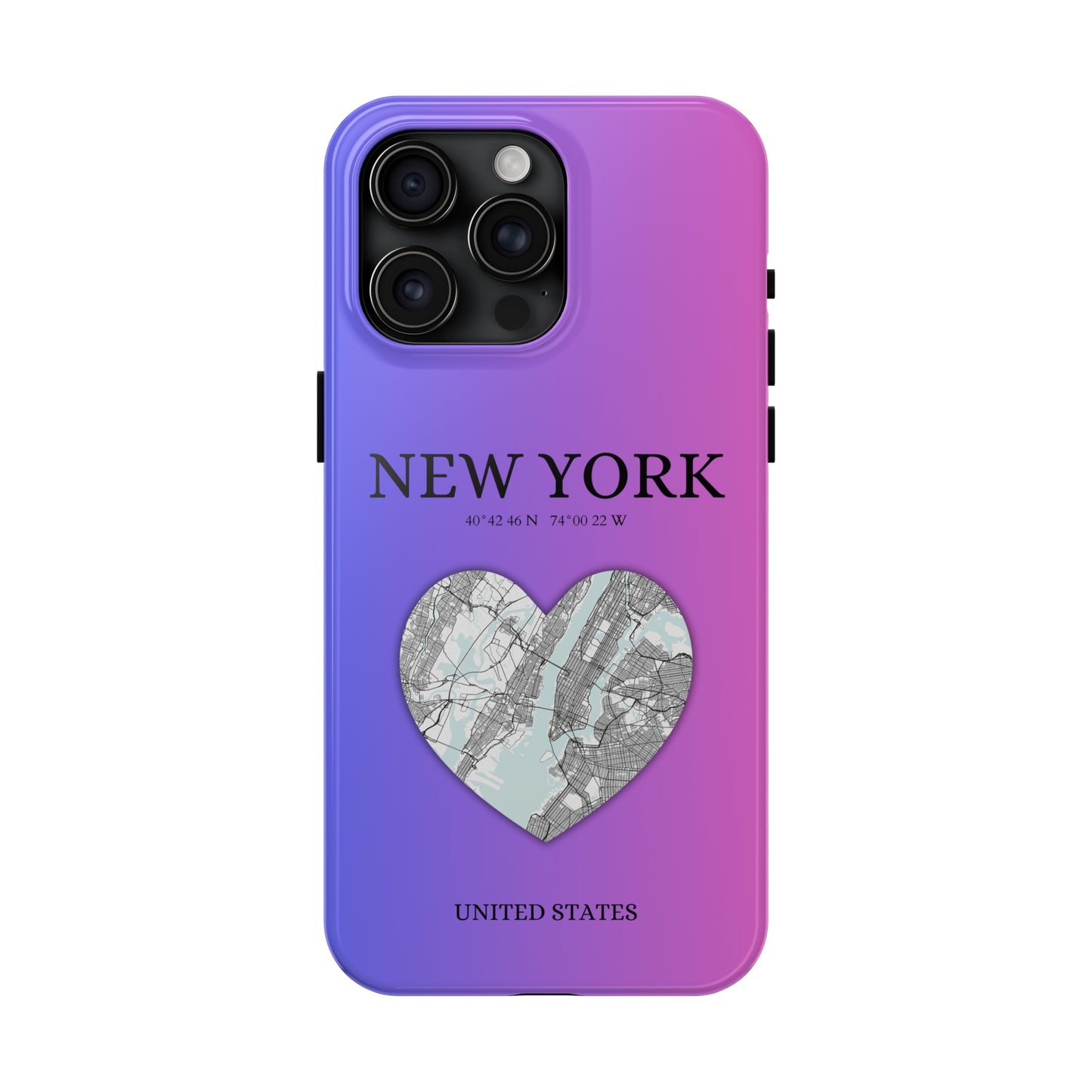 Elevate your iPhone with RimaGallery's New York Heartbeat case. Sleek design meets durability for stylish protection. Free US shipping.-York Heartbeat - Magenta (iPhone Case 11-15)