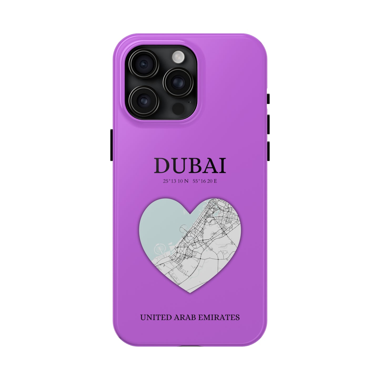 Dubai Heartbeat - Purple (iPhone Case 11-15)Elevate your iPhone with RimaGallery's Dubai York Heartbeat case. Sleek design meets durability for stylish protection. Free US shipping.RimaGallery