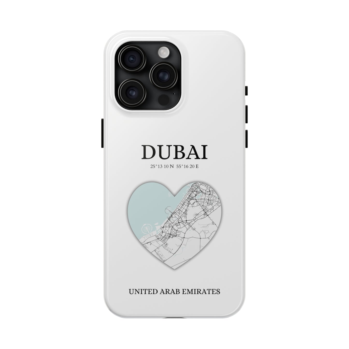 Dubai Heartbeat - White (iPhone Case 11-15)Capture the essence of Dubai with RimaGallery's Heartbeat White iPhone case, blending durable protection and unique design. Perfect for iPhone 11-15 models. Free shiRimaGallery