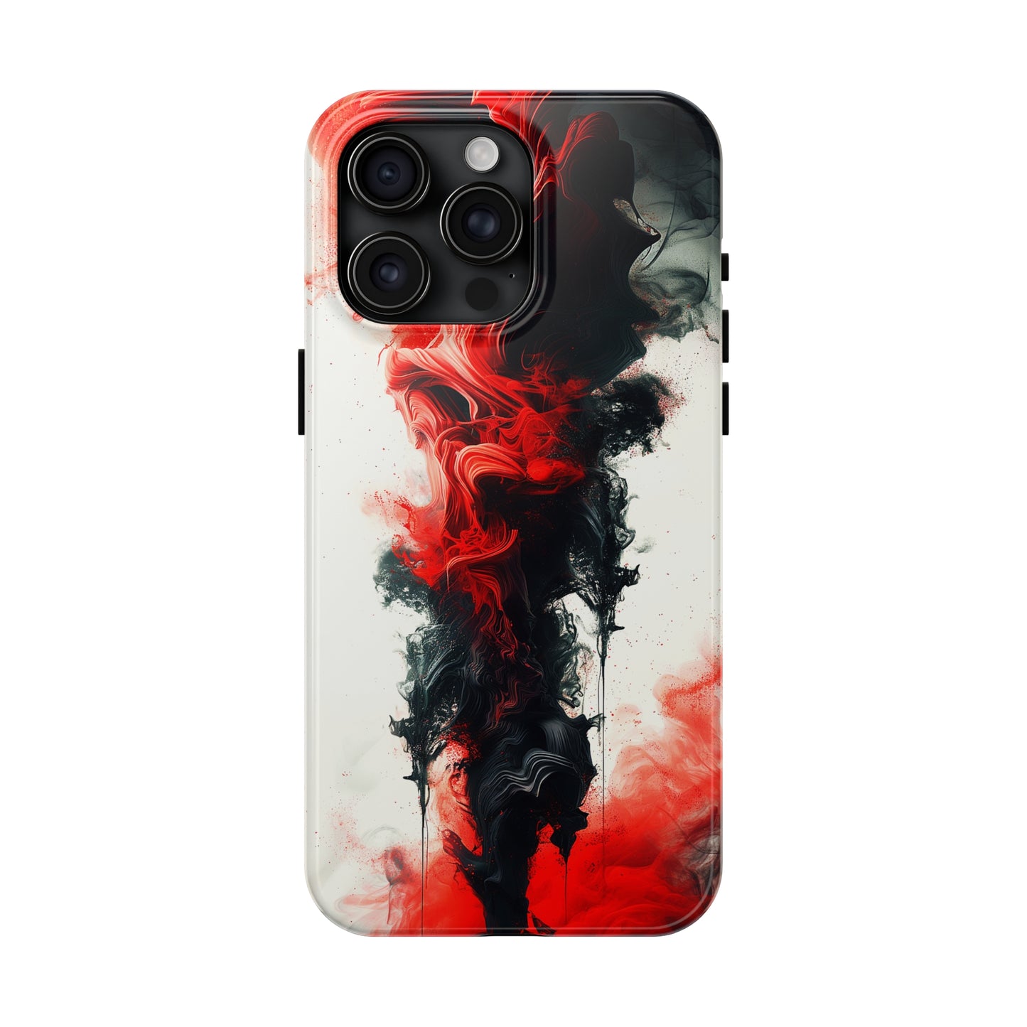 Ruby Ripples (iPhone Case 11-15)Elevate your iPhone's style with a Vibrant red ink flows on a tough case against a dark backdrop design. Sleek, durable protection for models 11-15. Free US shippingRimaGallery