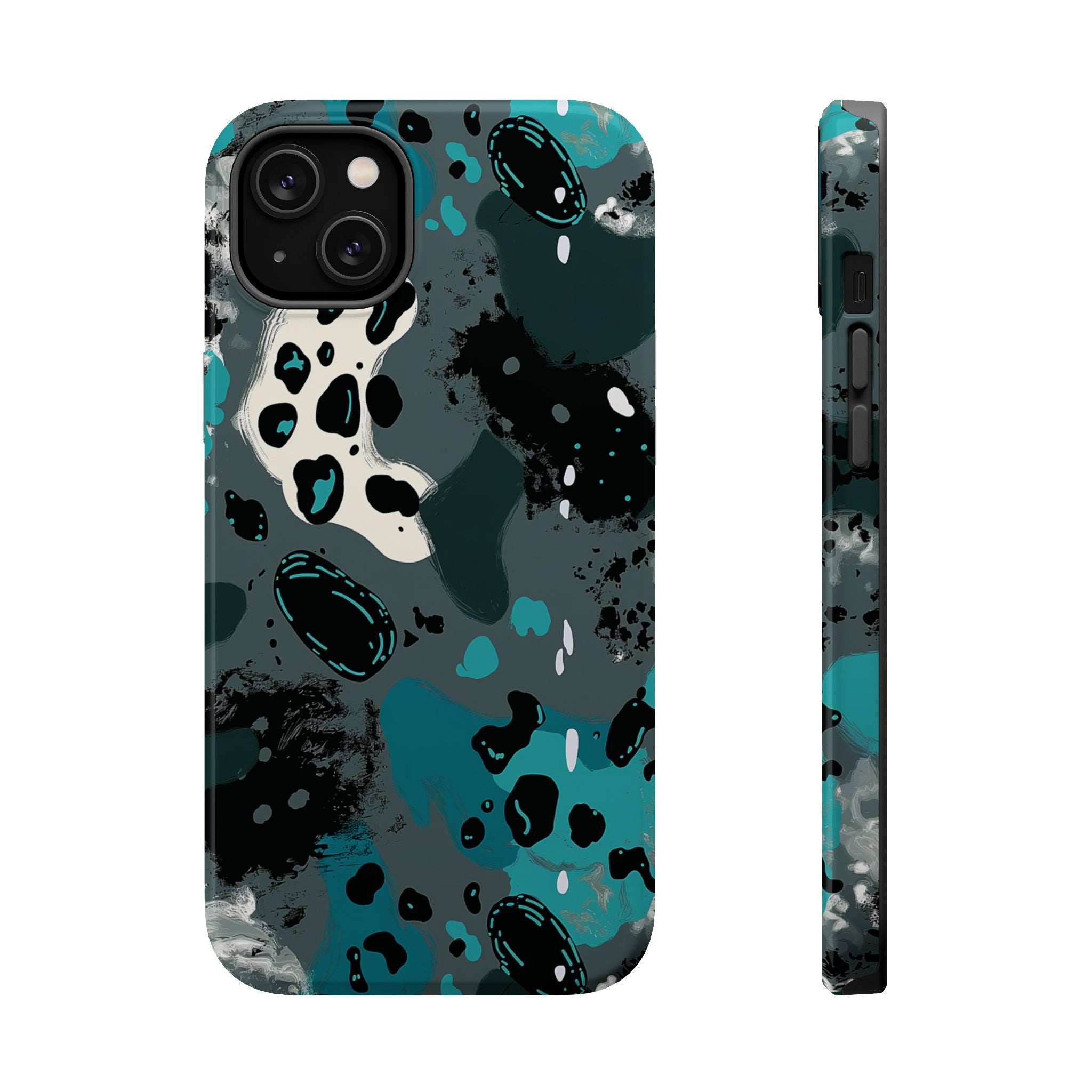 Teal Abstract Camo Magnetic Impact-Resistant Phone Case
