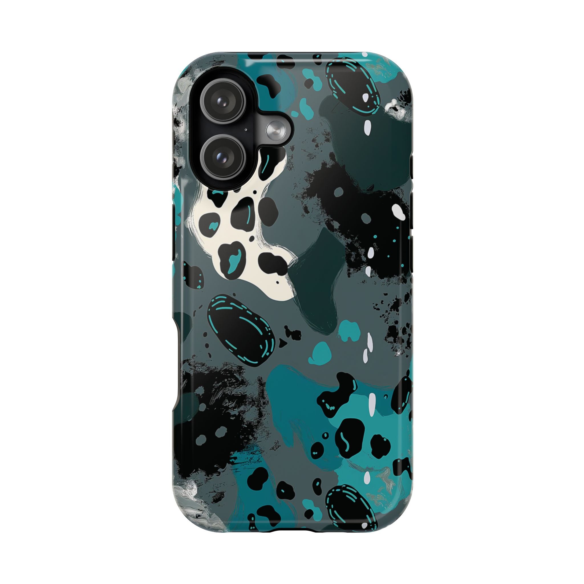 Teal Abstract Camo Magnetic Impact-Resistant Phone Case