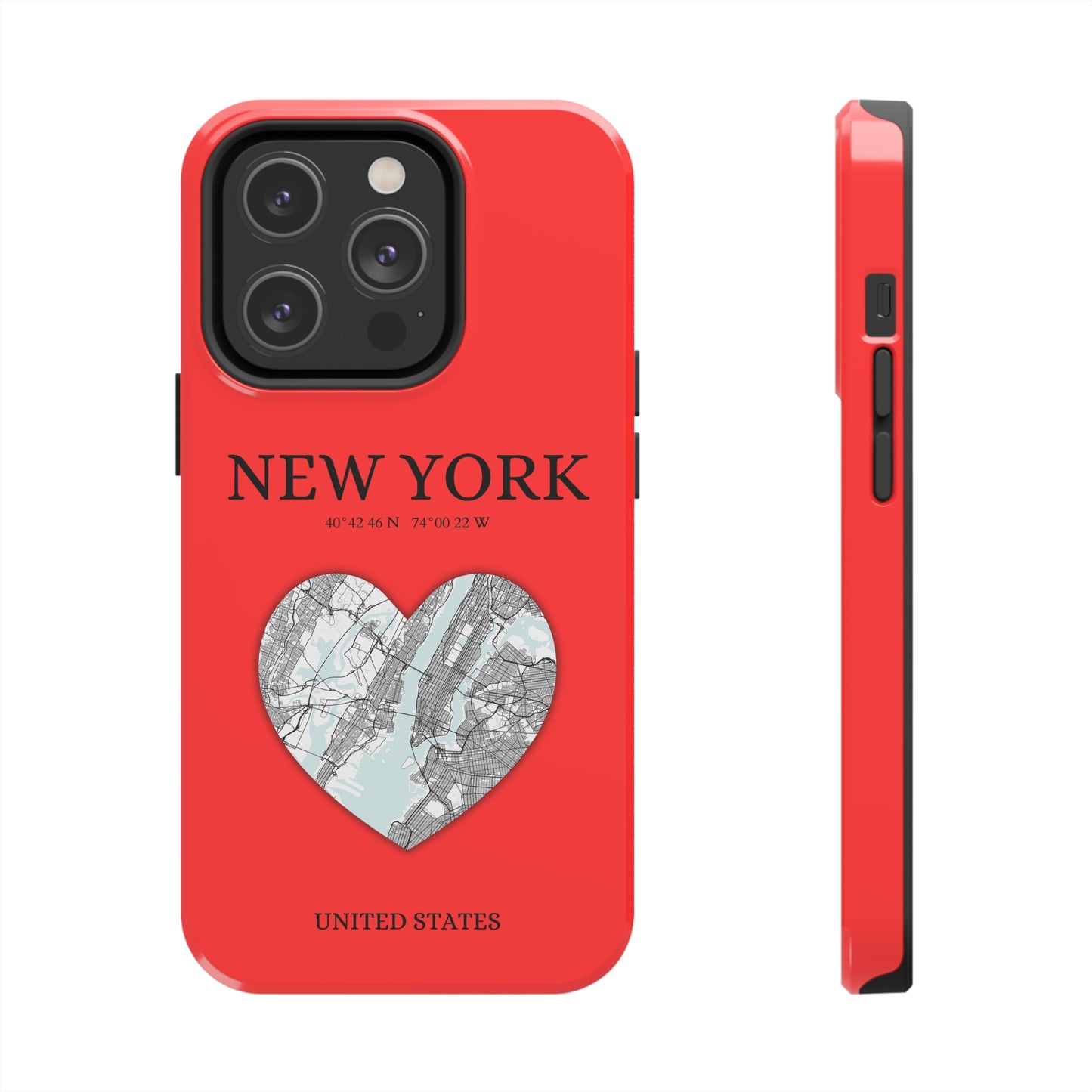 Elevate your iPhone with RimaGallery's New York Heartbeat case. Sleek design meets durability for stylish protection. Free US shipping.-York Heartbeat - Red (iPhone Case 11-15)