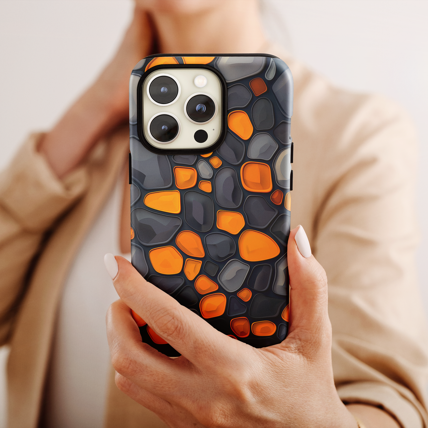 Amber Mosaic (iPhone Case 11-15)Enhance your iPhone 11-15 with RIMA's Tough Case: Sleek design, double-layer protection, and wireless charging friendly. Perfect for the urban lifestyle.RimaGallery