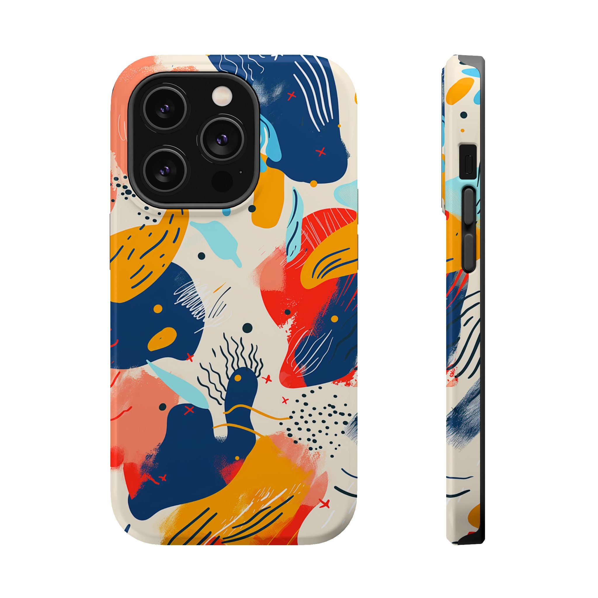 Abstract Color Splash Magnetic Phone Case — Impact-Resistant iPhone Cover