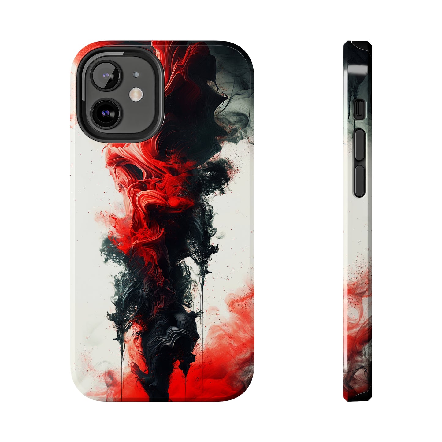 Ruby Ripples (iPhone Case 11-15)Elevate your iPhone's style with a Vibrant red ink flows on a tough case against a dark backdrop design. Sleek, durable protection for models 11-15. Free US shippingRimaGallery