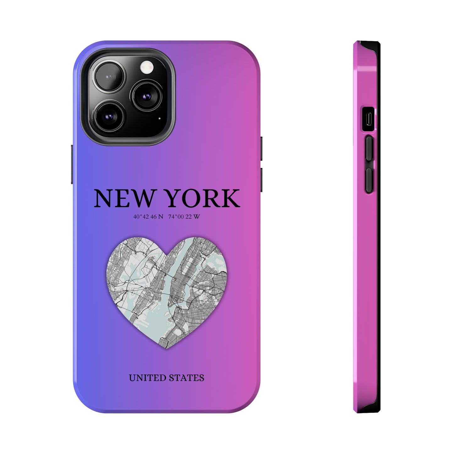 Elevate your iPhone with RimaGallery's New York Heartbeat case. Sleek design meets durability for stylish protection. Free US shipping.-York Heartbeat - Magenta (iPhone Case 11-15)