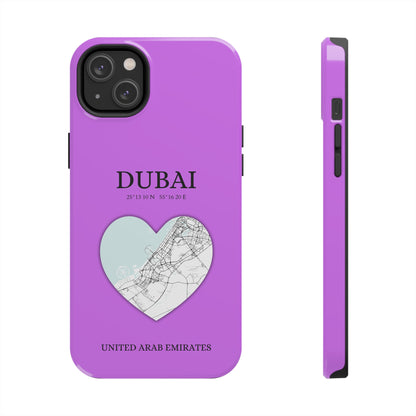 Dubai Heartbeat - Purple (iPhone Case 11-15)Elevate your iPhone with RimaGallery's Dubai York Heartbeat case. Sleek design meets durability for stylish protection. Free US shipping.RimaGallery