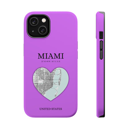 Miami Heartbeat - Purple (iPhone MagSafe Case)Elevate your iPhone's style with the Miami Heartbeat Purple MagSafe Case, offering robust protection, MagSafe compatibility, and a choice of matte or glossy finish. RimaGallery
