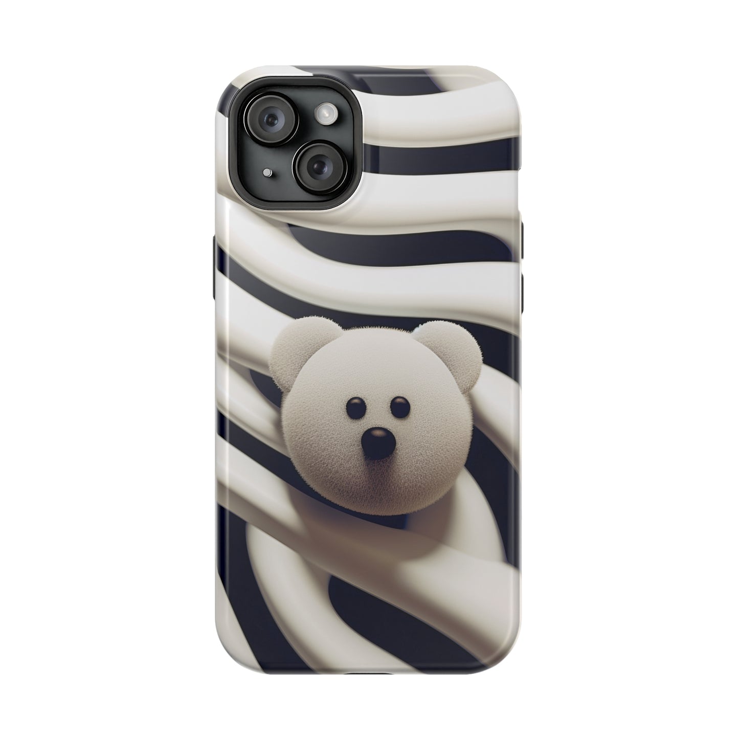 Zebra Print Teddy Bear (iPhone MagSafe Case)Zebra Print Teddy Bear MagSafe Durable Case: Style Meets Protection 📱✨
Upgrade your device with Rima Gallery's Zebra Print Teddy Bear MagSafe Durable Case. This casRimaGallery
