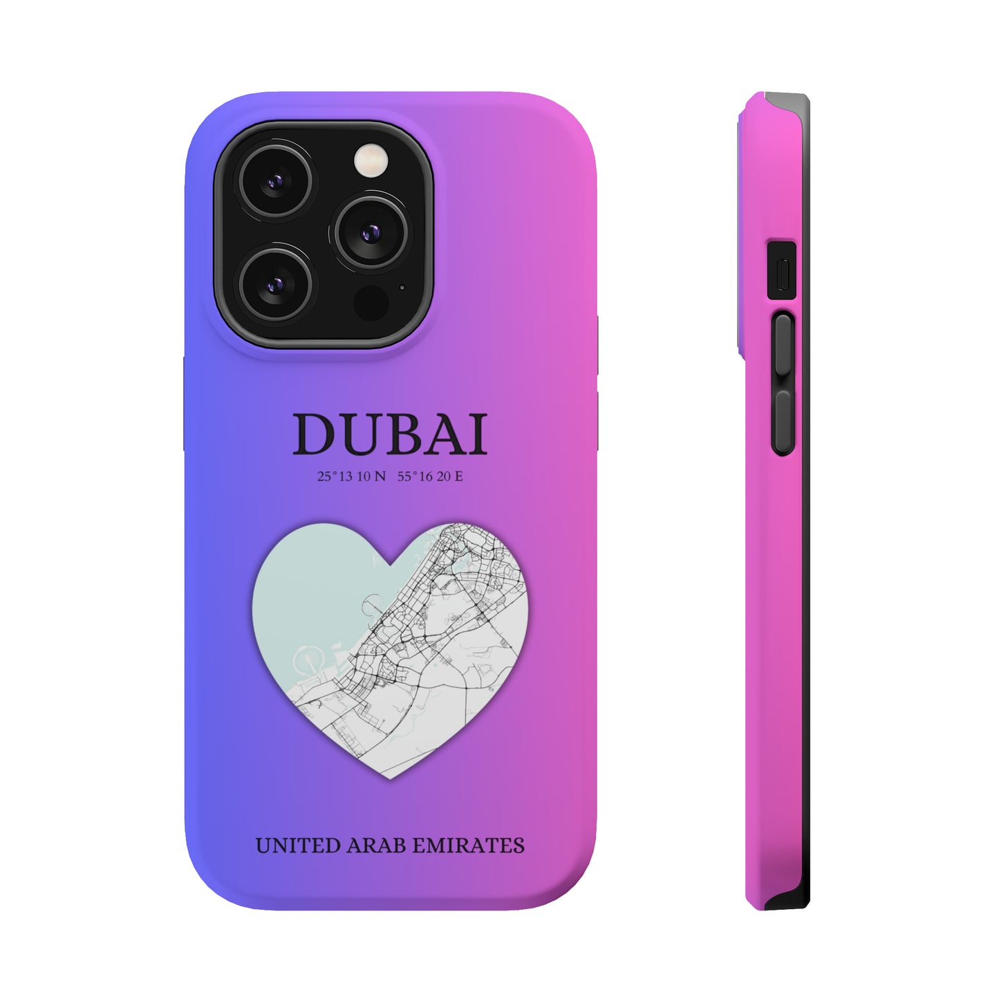 Dubai Heartbeat - Magenta (iPhone MagSafe Case)Elevate your iPhone's style with the Dubai Heartbeat White MagSafe Case, offering robust protection, MagSafe compatibility, and a choice of matte or glossy finish. PRimaGallery