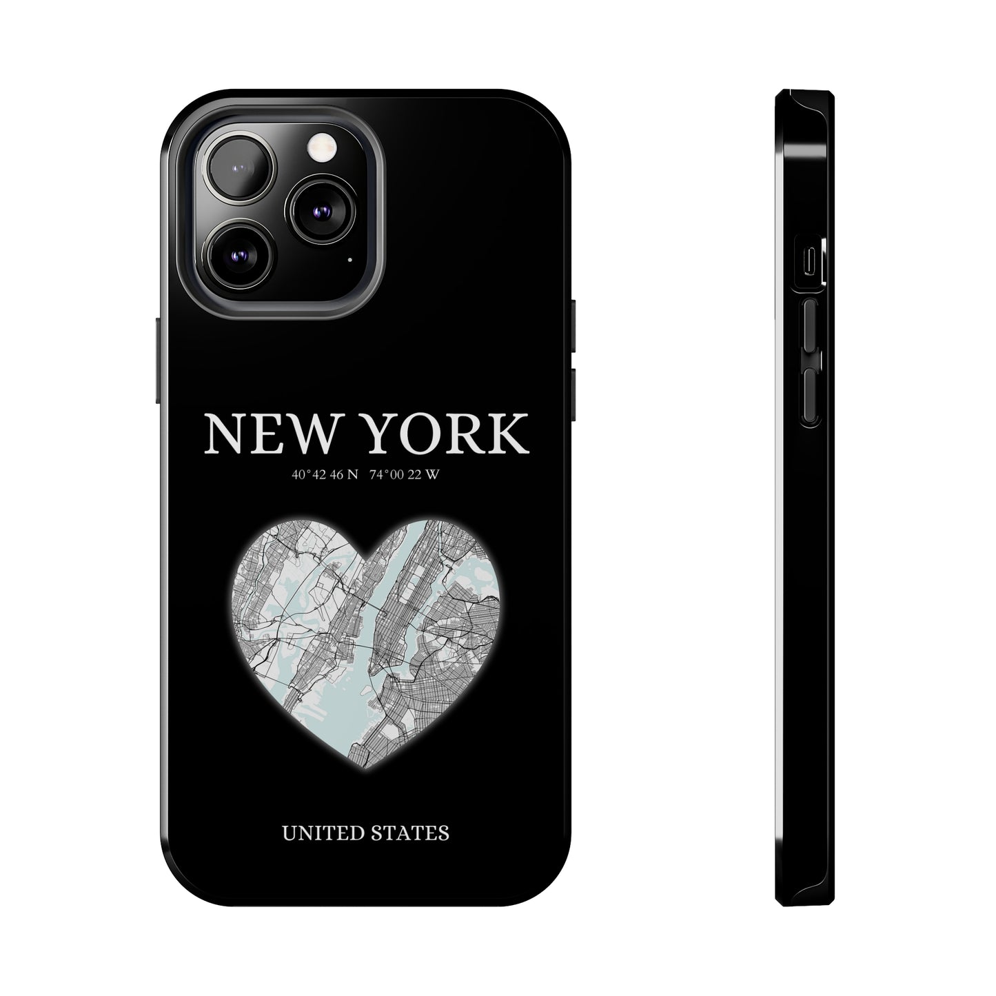 Elevate your iPhone with RimaGallery's New York Heartbeat case. Sleek design meets durability for stylish protection. Free US shipping.-York Heartbeat - Black (iPhone Case 11-15)