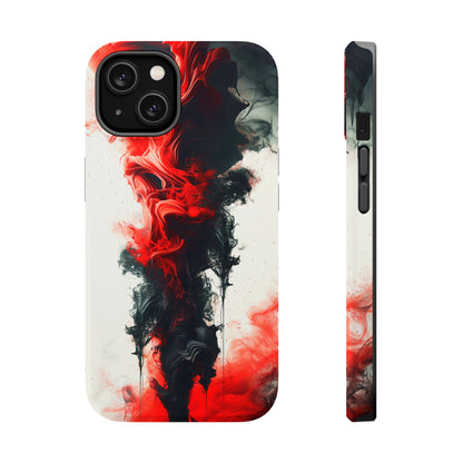 Scarlet Swish (iPhone MagSafe Case)Elevate your iPhone's protection and style with RimaGallery's Dynamic swirls of red on a MagSafe Case against a dark backdrop. Enjoy dual-layer defense, vibrant desiRimaGallery