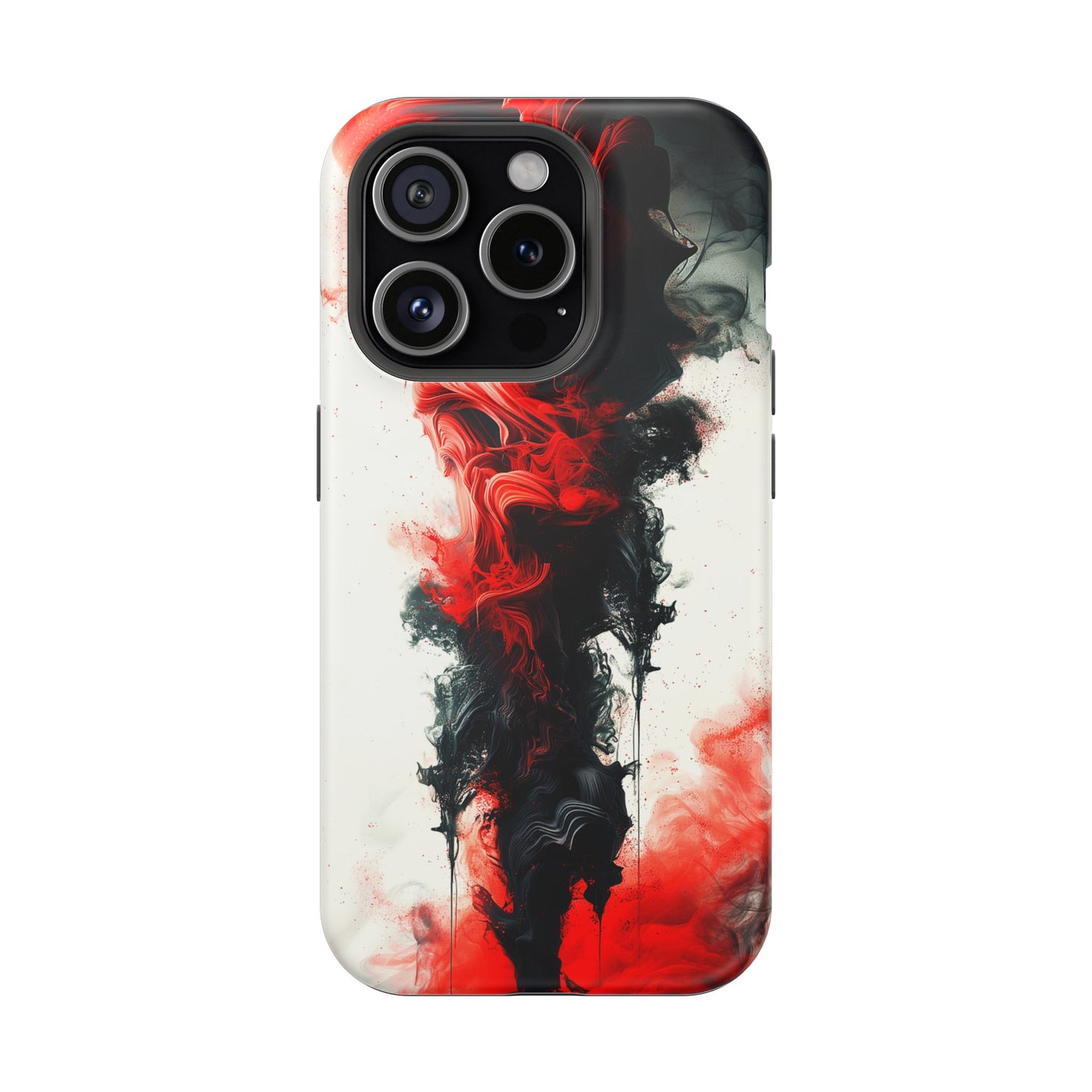 Scarlet Swish (iPhone MagSafe Case)Elevate your iPhone's protection and style with RimaGallery's Dynamic swirls of red on a MagSafe Case against a dark backdrop. Enjoy dual-layer defense, vibrant desiRimaGallery