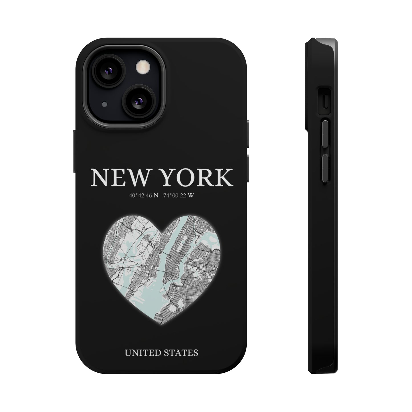 Elevate your iPhone's style with the New York Heartbeat Black MagSafe Case, offering robust protection, MagSafe compatibility, and a choice of matte or glossy finish-York Heartbeat - Black (iPhone MagSafe Case)