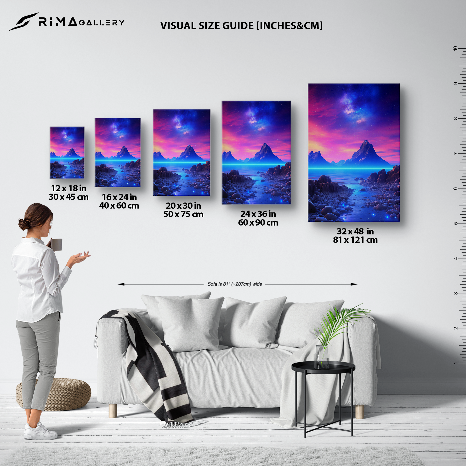 Galactic Lullaby (Canvas)Galactic Lullaby  (Canvas  Matte finish, stretched, with a depth of 1.25 inches) Elevate your décor with RimaGallery’s responsibly made art canvases. Our eco-friendlRimaGallery