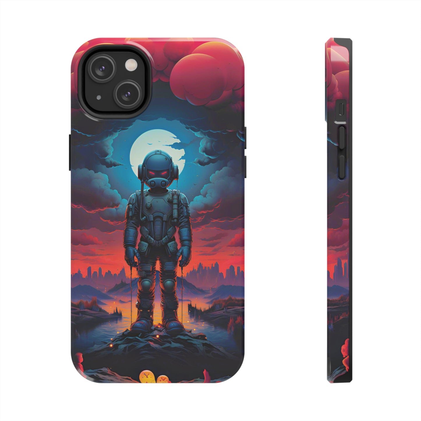 Stellar Sentinel Robot Soldier (iPhone Case 11-15)Guardian of the Galaxy 🌌🤖: Elevate your tech game with our "Stellar Sentinel" phone case, spotlighting a robot soldier, helmeted and vigilant, set against the mesmRimaGallery