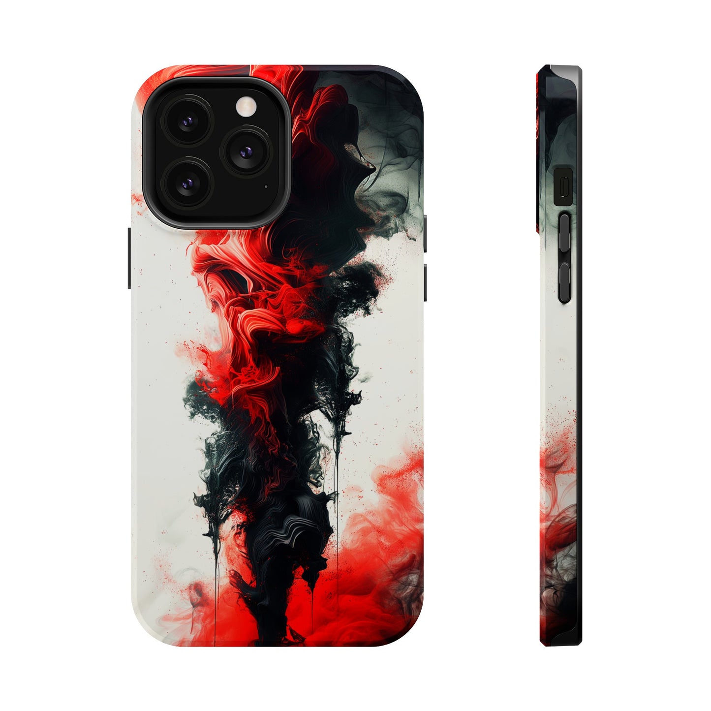 Scarlet Swish (iPhone MagSafe Case)Elevate your iPhone's protection and style with RimaGallery's Dynamic swirls of red on a MagSafe Case against a dark backdrop. Enjoy dual-layer defense, vibrant desiRimaGallery