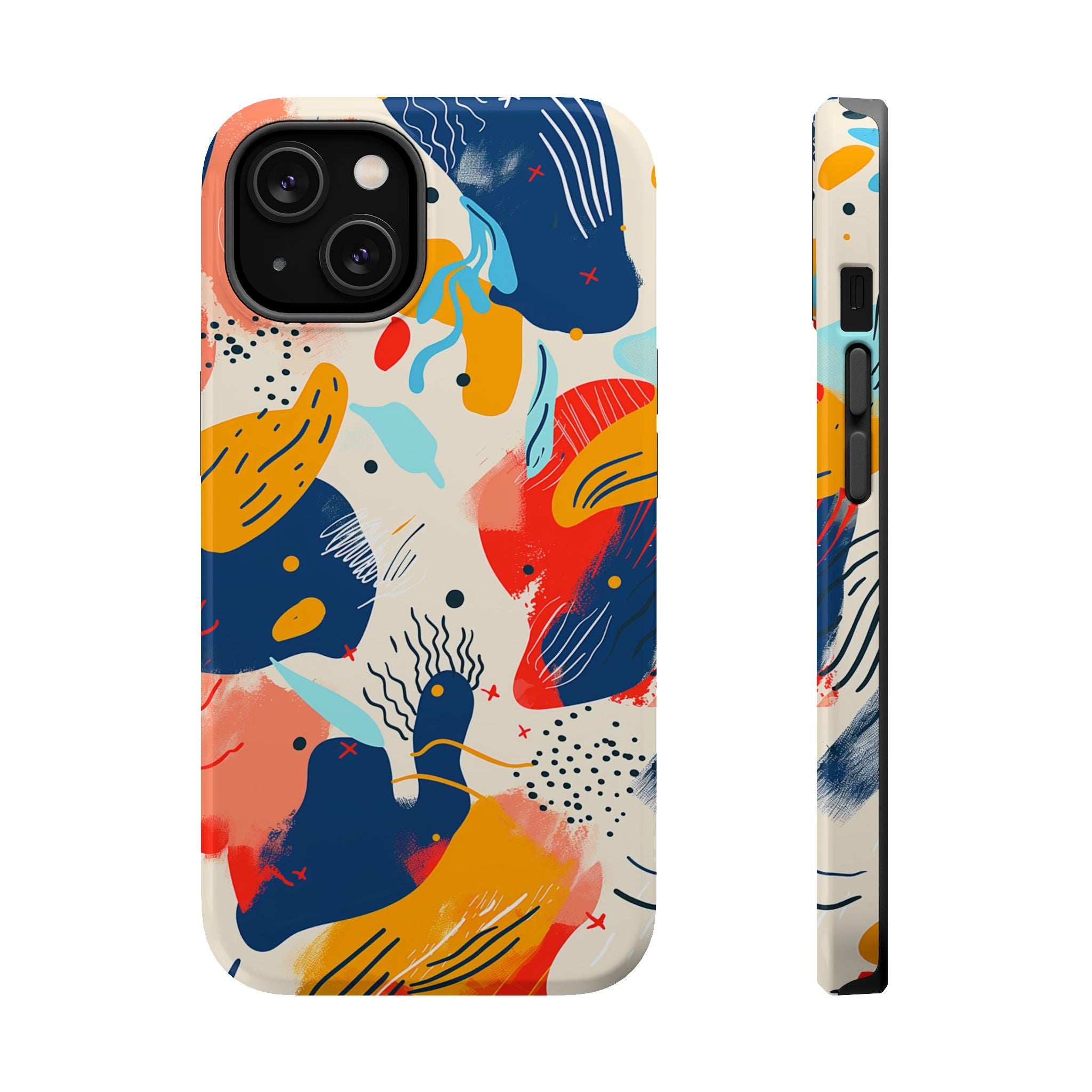 Abstract Color Splash Magnetic Phone Case — Impact-Resistant iPhone Cover