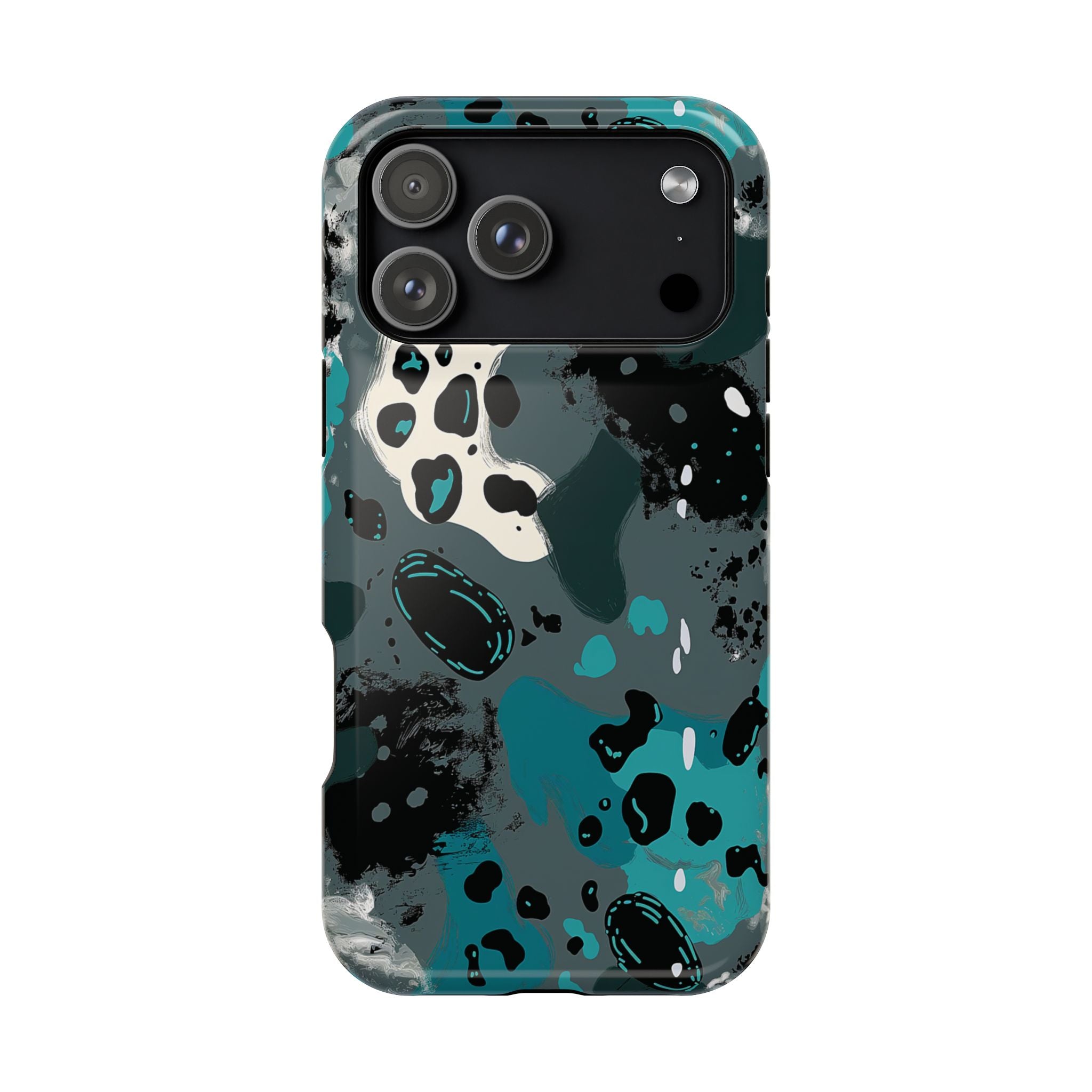 Teal Abstract Camo Magnetic Impact-Resistant Phone Case