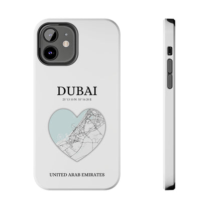 Dubai Heartbeat - White (iPhone Case 11-15)Capture the essence of Dubai with RimaGallery's Heartbeat White iPhone case, blending durable protection and unique design. Perfect for iPhone 11-15 models. Free shiRimaGallery
