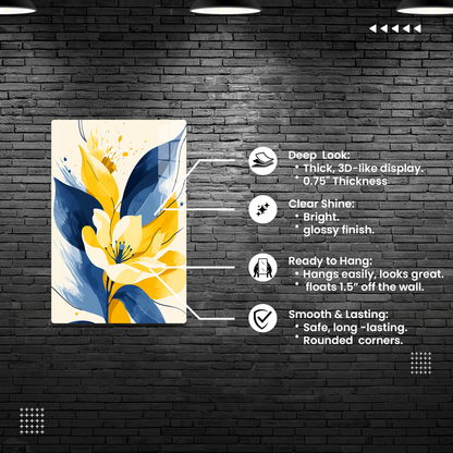 Indigo Spring (Acrylic)Make a statement with Indigo Spring acrylic prints. The 1⁄4" acrylic panel exudes the illusion of a smooth glass surface for vibrant artwork. Pre-installed hanging hRimaGallery