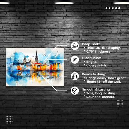 Hamburg, Germany Watercolor (Acrylic)Dazzling Acrylic Prints Hamburg, Germany Watercolor - A Mesmerizing Fusion of Modern Craftsmanship &amp; Timeless Design 🖼️✨
 
A Statement Piece with Hamburg, GermaRimaGallery