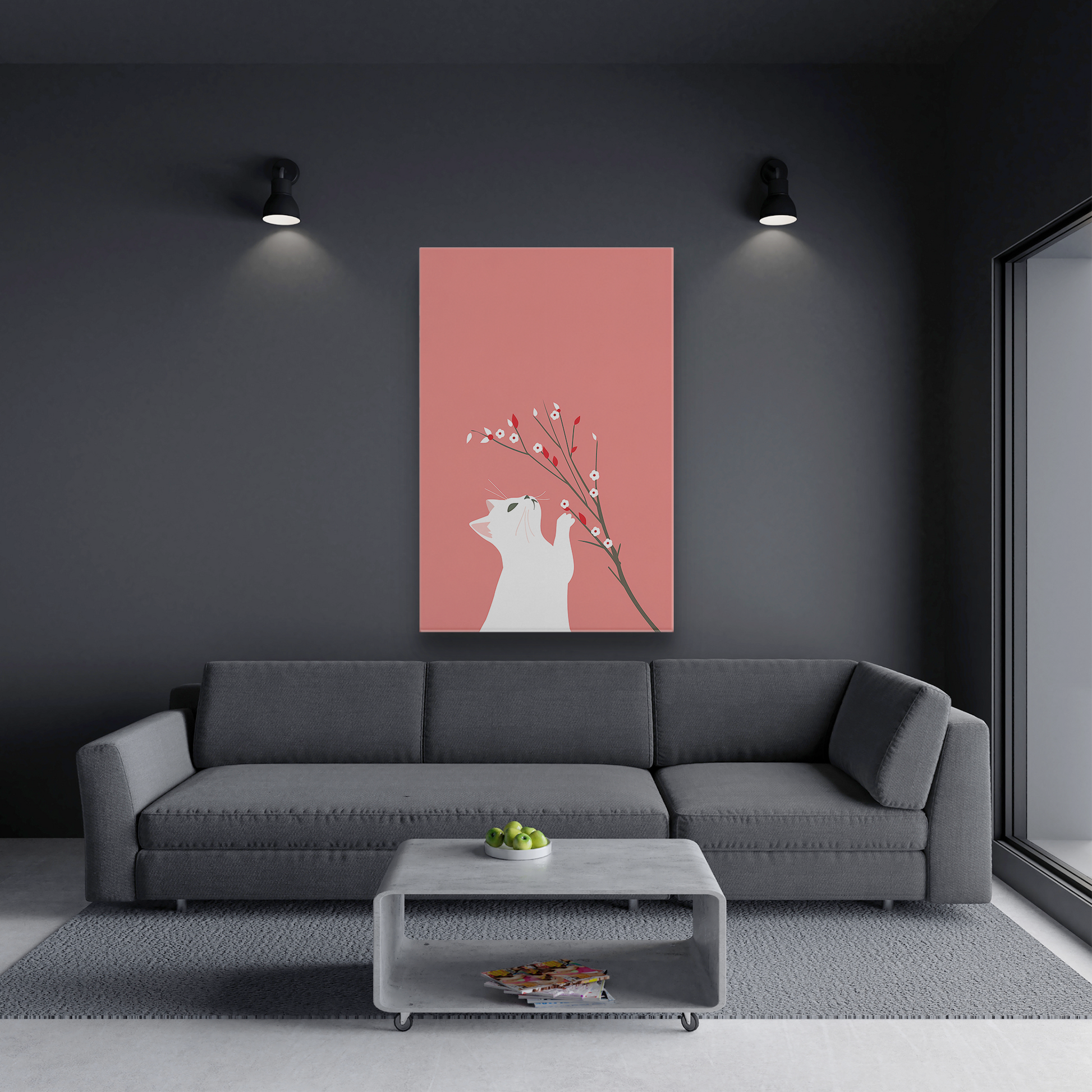 Floral Feline (Canvas)Playful cat interacting with delicate flowers on a coral on canvas prints. Shop now for innovative products designed to enhance your digital lifestyle. Fast shippingRimaGallery
