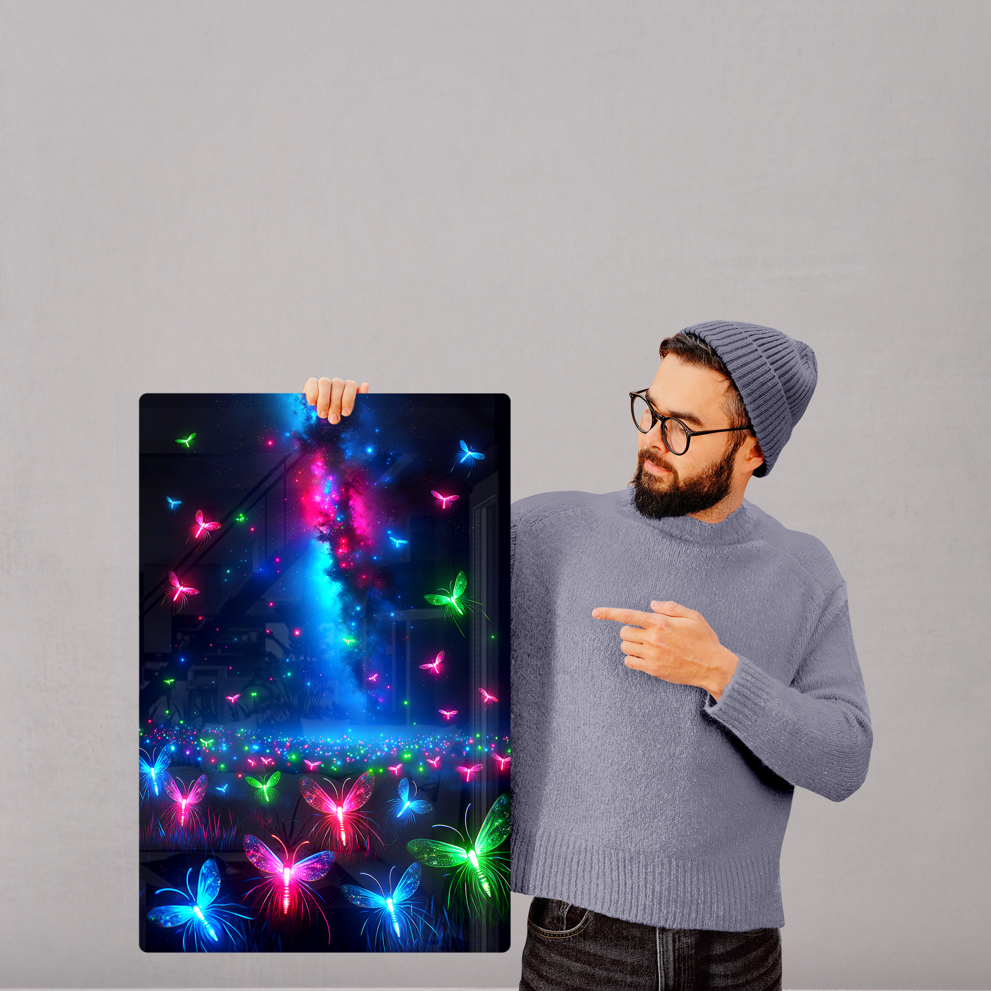 Neon Flutter (Acrylic)Make a statement with Neon Flutter acrylic prints. The 1⁄4" acrylic panel exudes the illusion of a smooth glass surface for vibrant artwork. Pre-installed hanging haRimaGallery