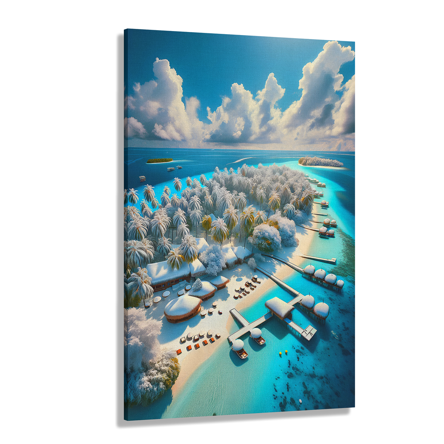 Iced Tropics (Canvas)Iced Tropics (Canvas  Matte finish, stretched, with a depth of 1.25 inches) Elevate your décor with RimaGallery’s responsibly made art canvases. Our eco-friendly matRimaGallery