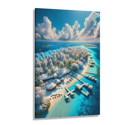 Iced Tropics (Canvas)Iced Tropics (Canvas  Matte finish, stretched, with a depth of 1.25 inches) Elevate your décor with RimaGallery’s responsibly made art canvases. Our eco-friendly matRimaGallery