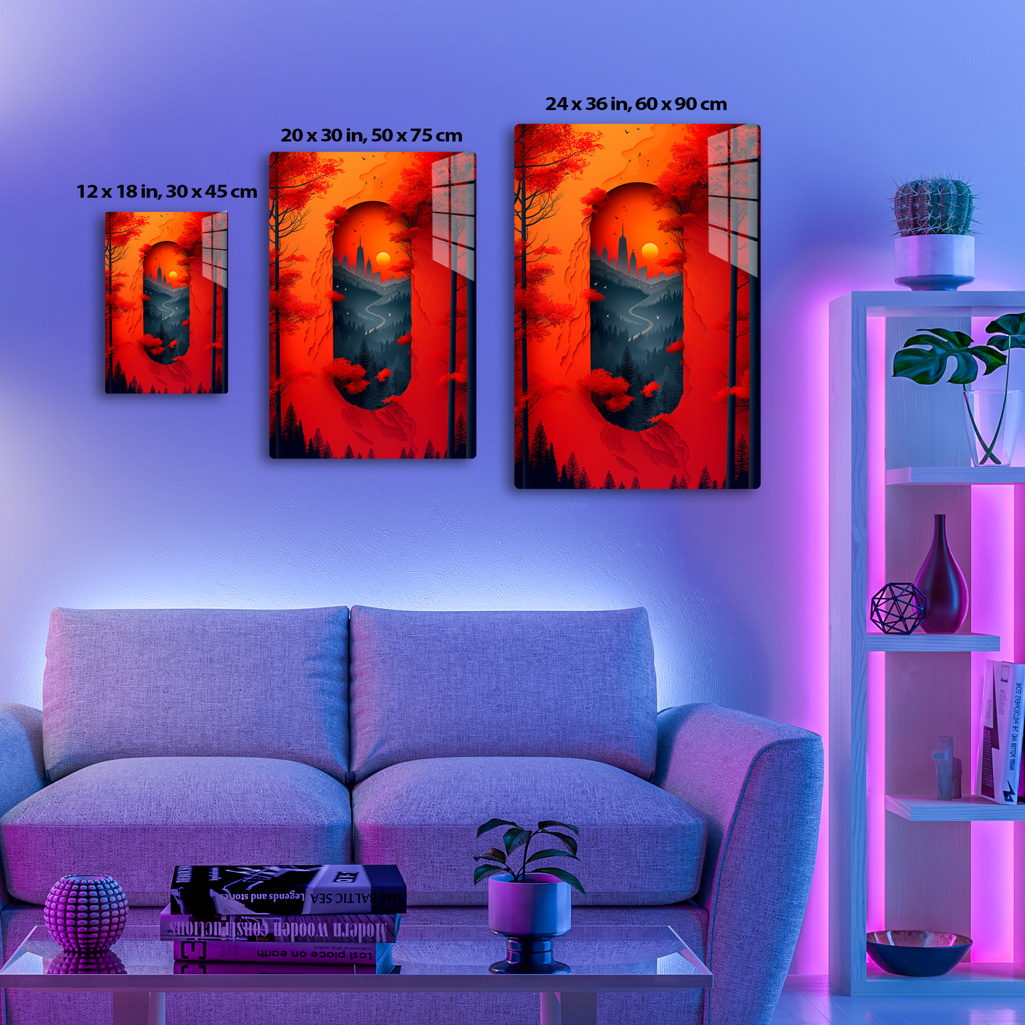 Red Leafy Cityscape (Acrylic)Step into the universe with Red forest and castle Acrylic art from RimaGallery. Experience the cosmos in your home with vibrant, ethically crafted art. Free shippingRimaGallery