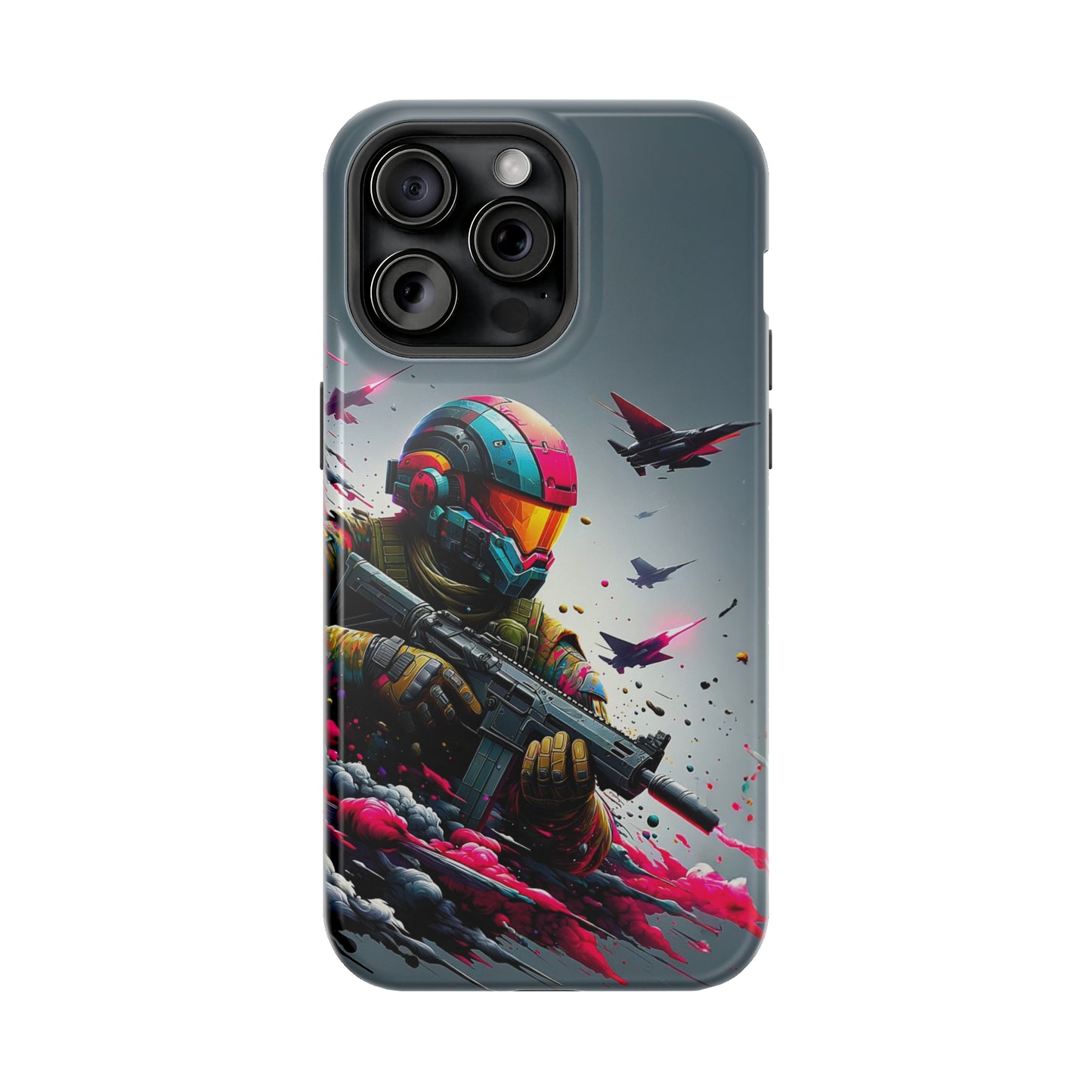 Spectrum Soldier (iPhone MagSafe Case)Spectrum Soldier MagSafe Durable Case: Style Meets Protection 📱✨
Upgrade your device with Rima Gallery's Spectrum Soldier MagSafe Durable Case. This case isn’t justRimaGallery